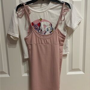 Sailor Moon pink jumper & tshirt set